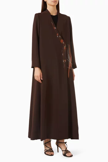 Embroidered Abaya in Crepe