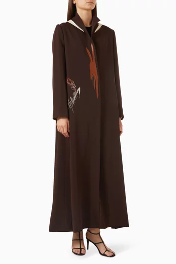 Embroidered Long-sleeve Abaya
