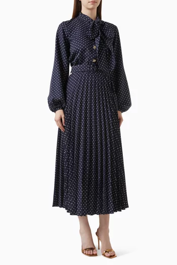 Polka-dot Belted Dress
