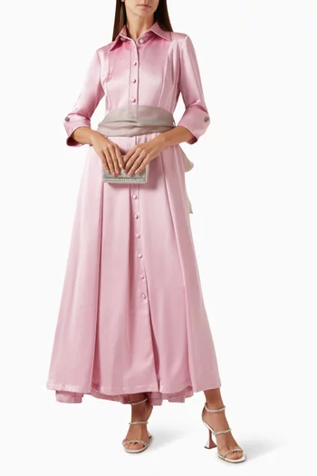 Allegra Belted Maxi Dress in Rayon