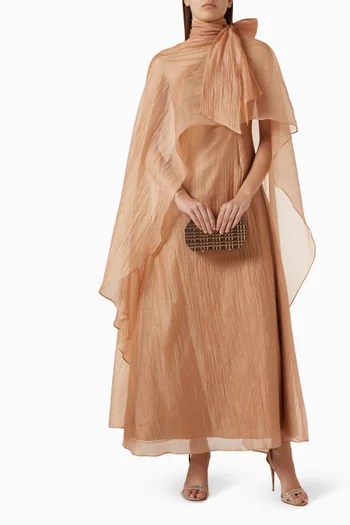 Scarf-neck Maxi Dress