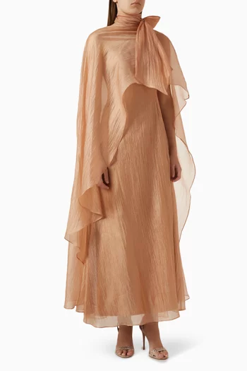 Scarf-neck Maxi Dress