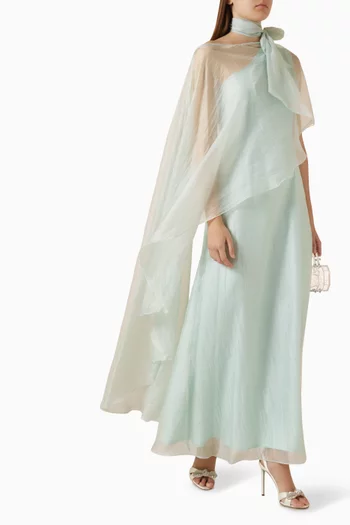 Scarf-neck Maxi Dress