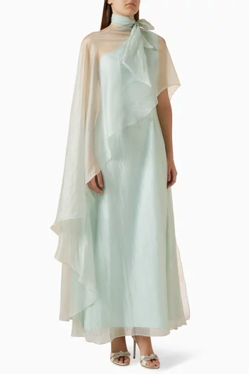 Scarf-neck Maxi Dress