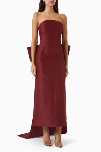Exaggerated-bow Gown in Satin