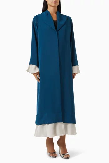 Two-tone Ruffled Abaya