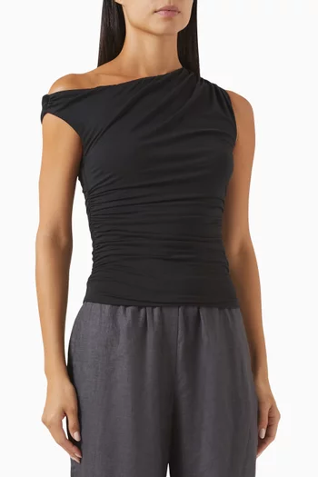 365 Asymmetric Ruched Side Top