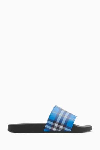 Furley Check Slides in Rubber