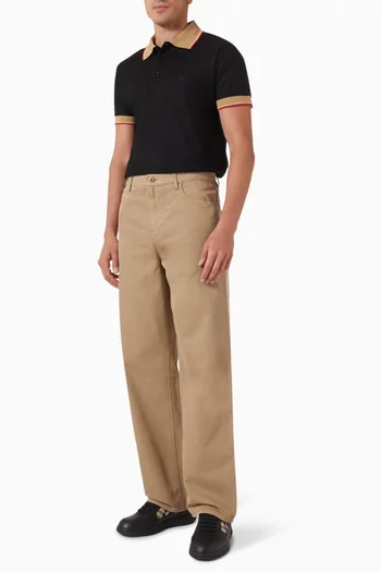 Logo Collar Polo Shirt in Cotton Piqué