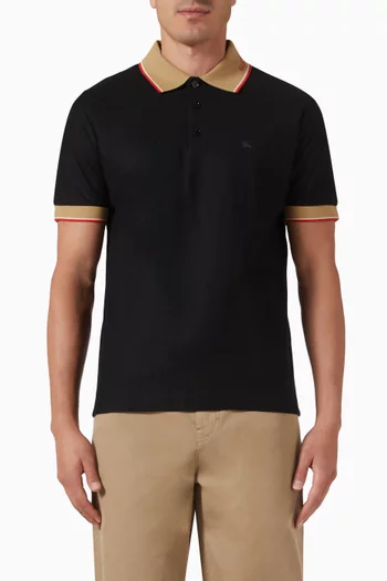 Logo Collar Polo Shirt in Cotton Piqué