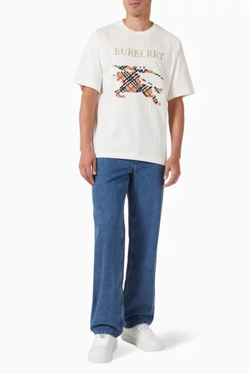 Loose Jeans in Italian Cotton-denim