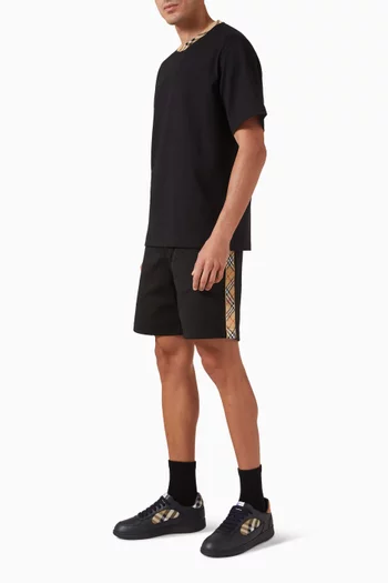 Check Trim Shorts in Jersey