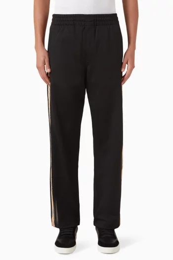 Check Trim Track Pants in Cotton-blend