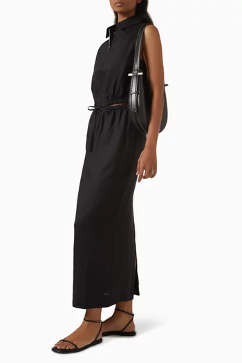 Drawstring Midi Skirt in Linen