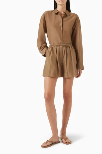Relaxed Shorts in Cotton & Silk