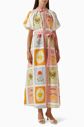 Marla Shirt Midi Dress in Linen