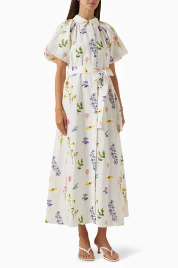 Marla Shirt Midi Dress in Linen