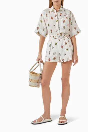 Mirage Printed Shirt in Linen