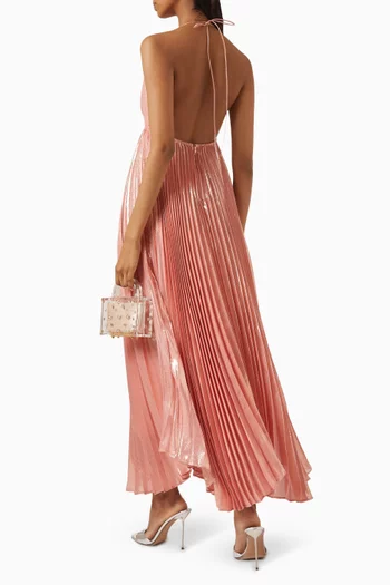 Adalyn Halter Maxi Dress in Silk-blend