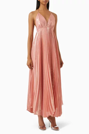 Adalyn Halter Maxi Dress in Silk-blend