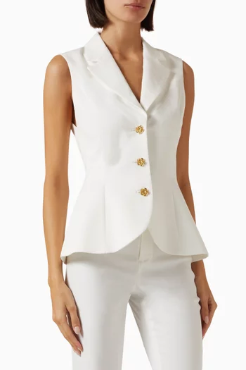 Sammie Sculpted Blazer Vest in Cotton-blend