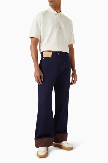 Anchor Embroidered Polo T-shirt in Cotton