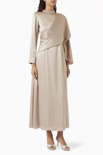 Embroidered Cape Dress