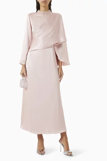 Embroidered Cape Dress