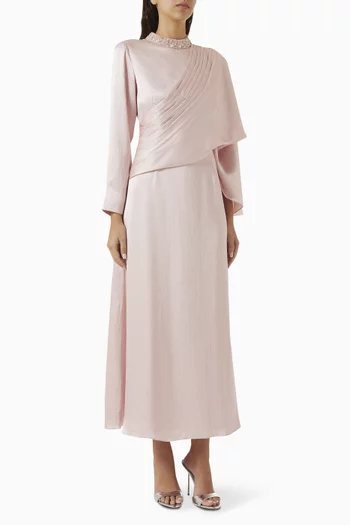 Embroidered Cape Dress