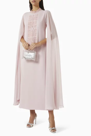 Embroidered Cape-sleeve Kaftan