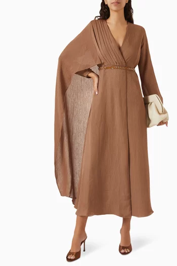 Belted Cape Dress