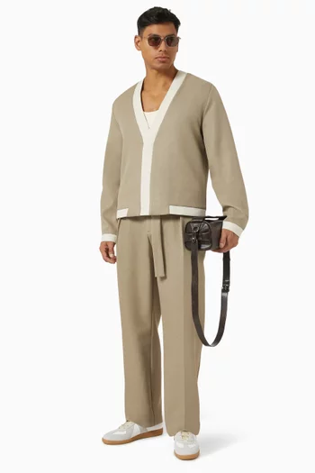 Textured Contrast Cardigan
