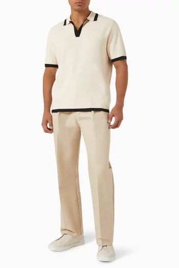 Contrast Tipping Revere Polo Shirt in Knit