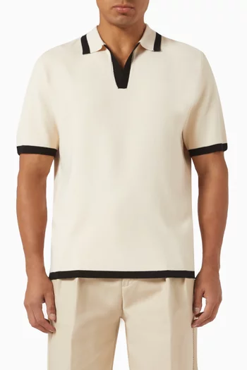 Contrast Tipping Revere Polo Shirt in Knit