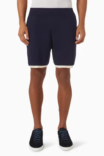 Contrast Tipping Shorts in Knit