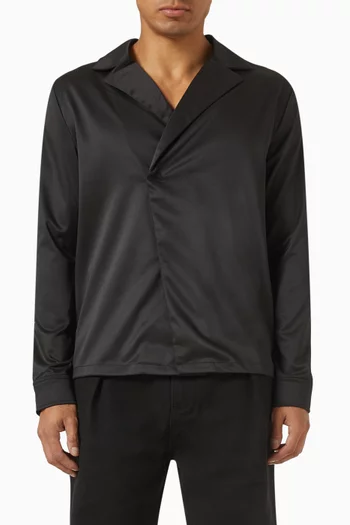 Double-breasted Shirt in Satin