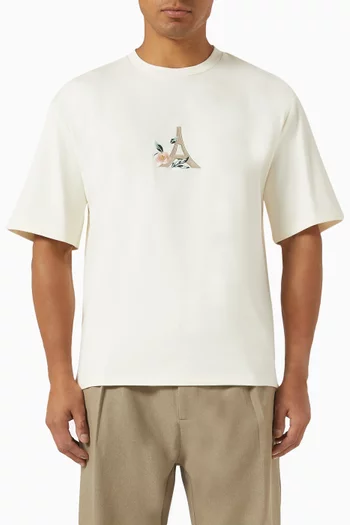 Floral Eiffel T-shirt in Cotton Jersey