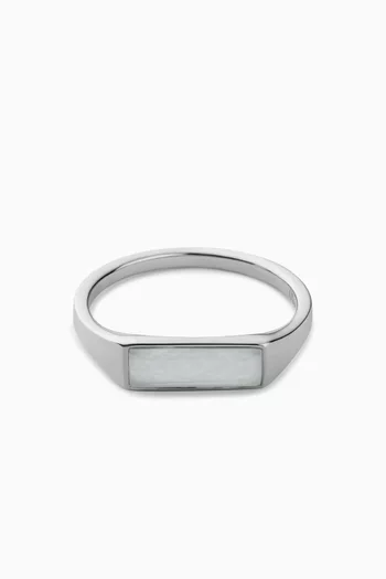 Thin Lennox Chalcedony Ring in Sterling Silver