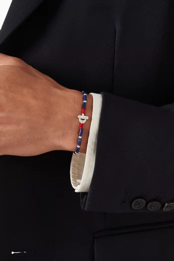 Nima Lapis Bead Bracelet in Sterling Silver