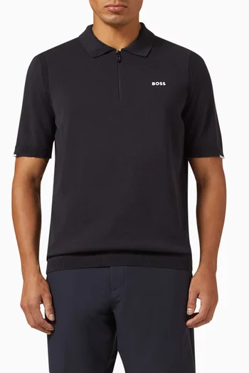 سترة بولو بسحّاب قطن