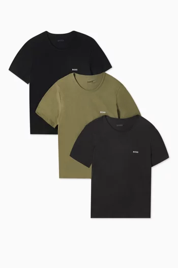 Logo T-shirts in Cotton Jersey, Set of 3