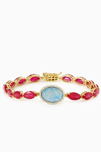 Ruby, Diamond & Opal Bracelet