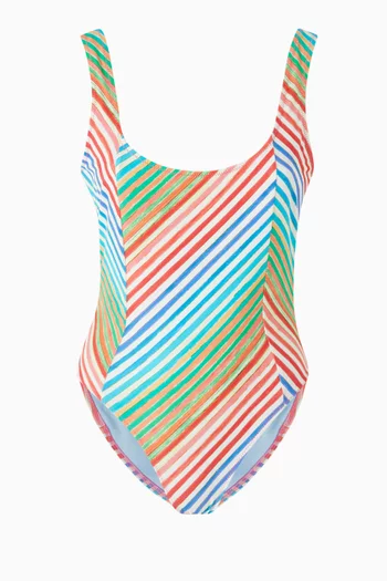 Crayon Stripe One-piece Swimsuit