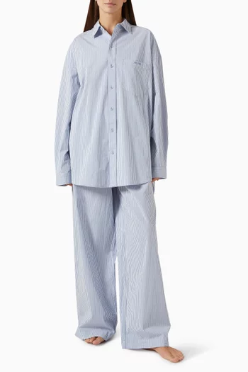 Cotton Poplin Sleep Oversized Long Set
