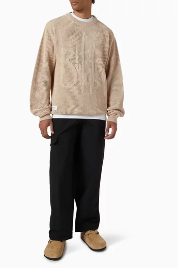 Scribble Logo Sweater in Cotton Knit