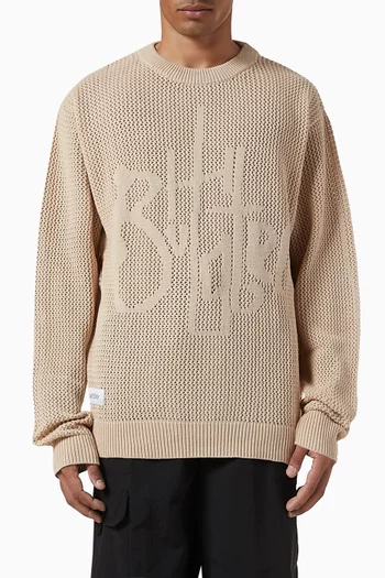 Scribble Logo Sweater in Cotton Knit