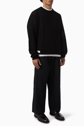 Scribble Logo Sweater in Cotton Knit