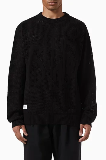 Scribble Logo Sweater in Cotton Knit