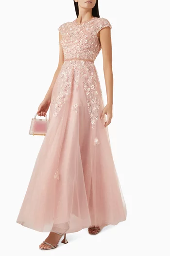 Embroidered Gown in Lace