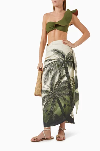 Mapara Reversible Wrap Skirt in Linen